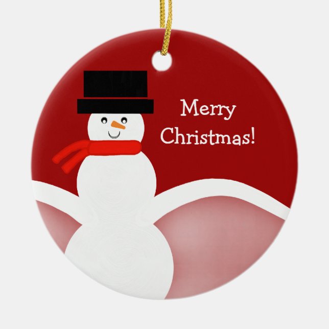 Jolly Snowman Christmas Ornament (Front)