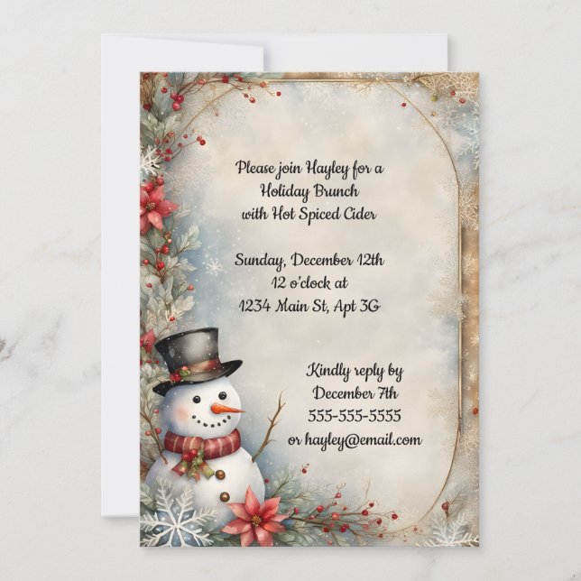 Jolly Snowman Christmas Party Invitation (Front)