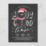 Jolly Snowman Christmas Party Invitation Postcard<br><div class="desc">Modern and stylish graduation announcement/invitation from Berry Berry Sweet Designs. Visit our design showroom at www.berryberrysweet.com for stylish stationery designs and personalised gifts!</div>