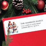 Jolly Snowman Couple Return Address Return Address Label<br><div class="desc">Our festive return address label features a cute jolly fun snowman couple. It's the perfect way to let your friends and family know where you live during the holiday season. This label is sure to add a touch of holiday cheer to your mail and get noticed by everyone who sees...</div>