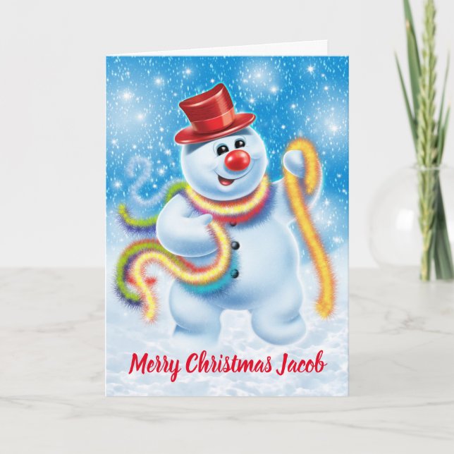 Jolly snowman custom Christmas card (Front)
