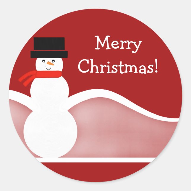 Jolly Snowman Customisable Stickers (Front)