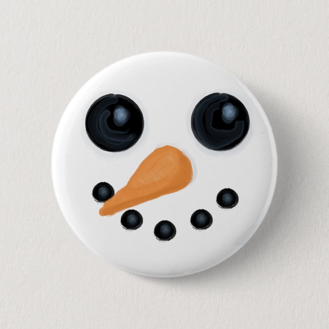 Jolly Snowman Face Button (Front)