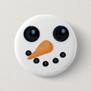 Jolly Snowman Face Button