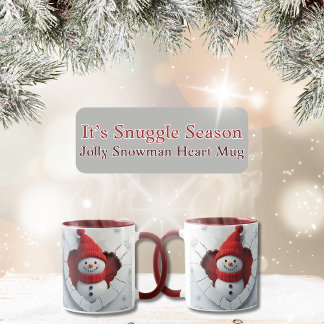 Jolly Snowman Heart Mug