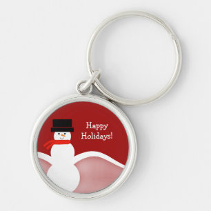 Jolly Snowman Holiday Keychain