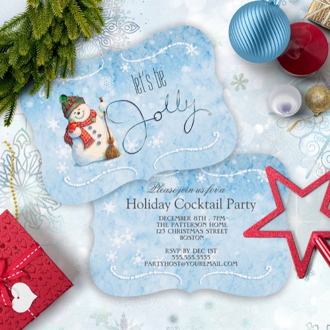Jolly Snowman Holiday Party ID841 Invitation (Front/Back In Situ)