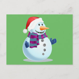 Jolly Snowman Holiday Postcard