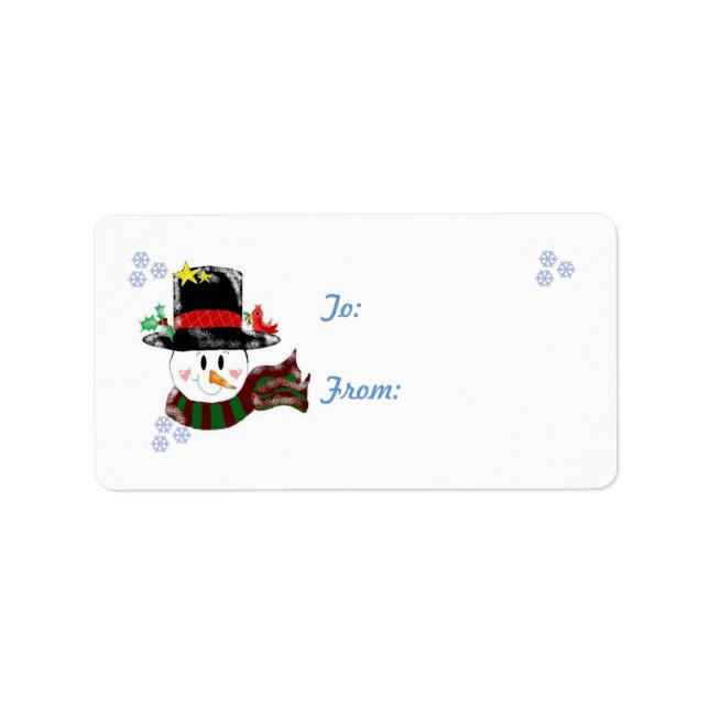 Jolly Snowman Label (Front)