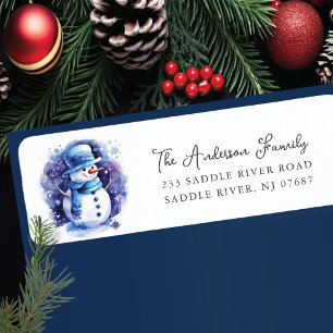 Jolly Snowman Return Address Label