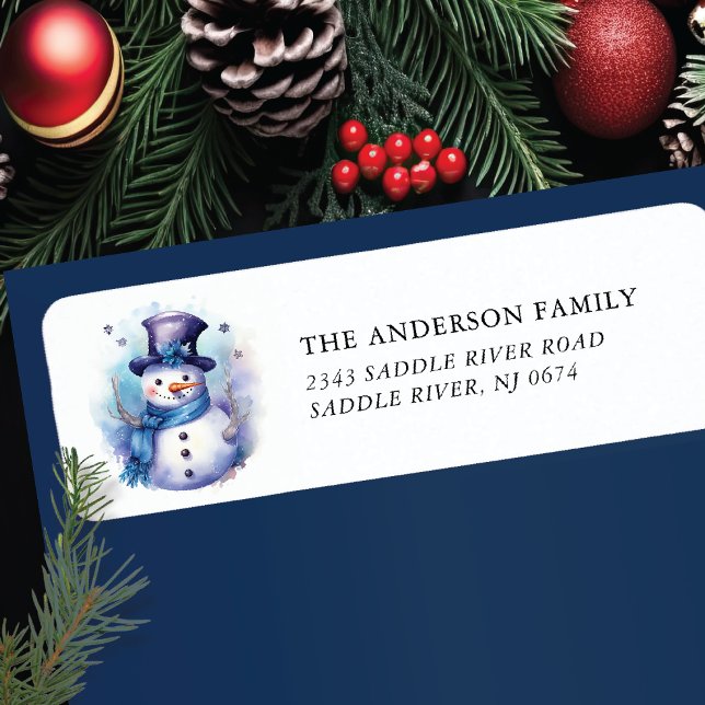 Jolly Snowman Return Address Label (Creator Uploaded)