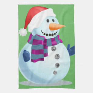 Jolly Snowman Tea Towel