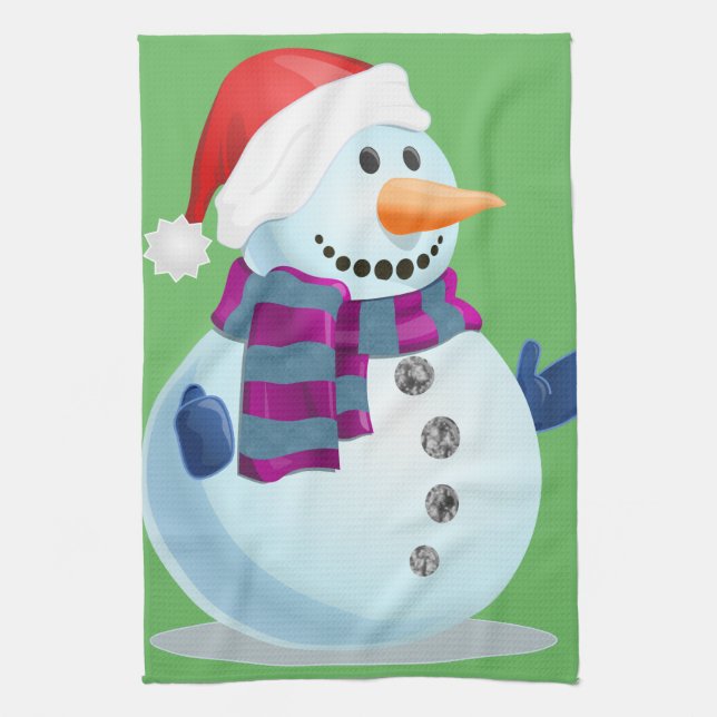 Jolly Snowman Tea Towel (Vertical)