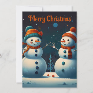 Jolly Snowmen Christmas Cheer Holiday Card