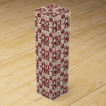 Jolly Snowmen Wine Box<br><div class="desc">Smiling,  jolly snowmen,  flowers,  and snowflakes on a tan and red squares against a tan background create a cute wine box with a rustic,  country look.  Very cute,  and perfect for all your holiday gifts.</div>