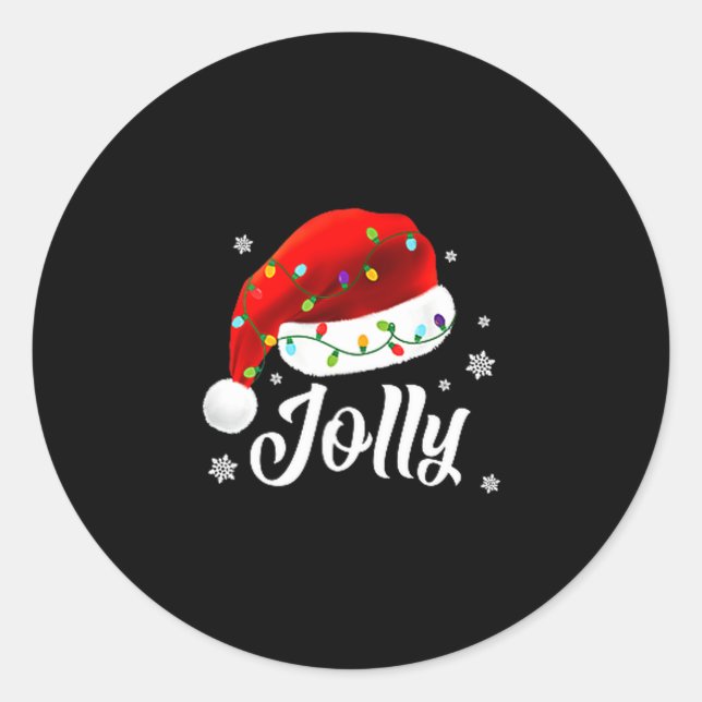 Jolly Subtle Minimal Christmas Funny Holiday Party Classic Round Sticker (Front)