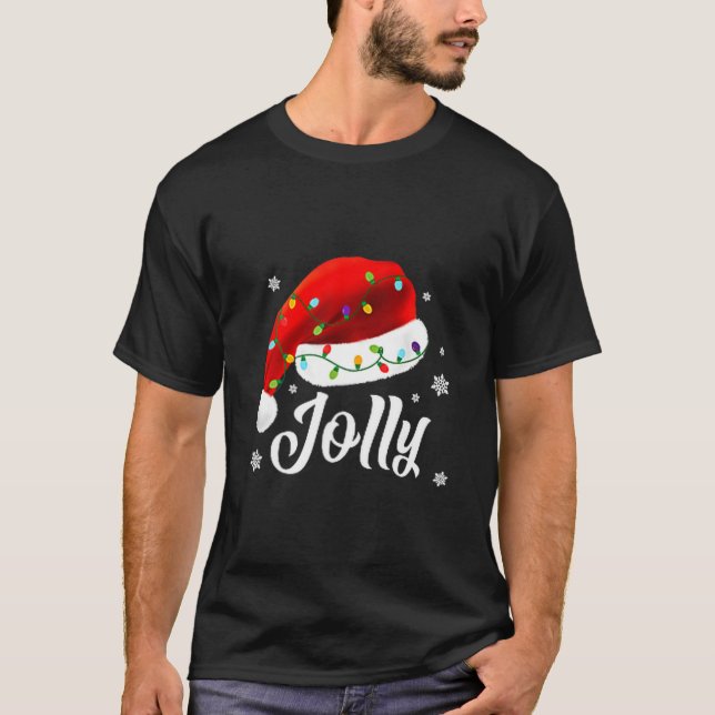 Jolly Subtle Minimal Christmas Funny Holiday Party T-Shirt (Front)