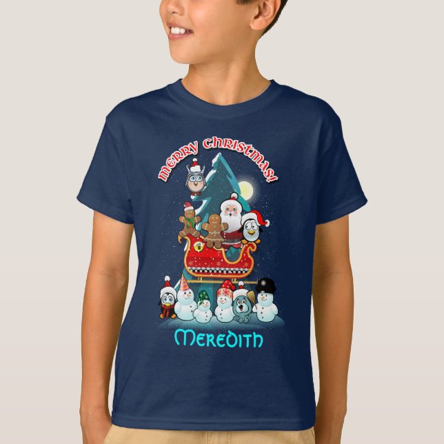 Jolly Winter Holiday Scene T-Shirt (Front)