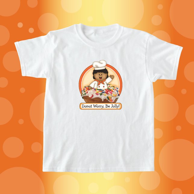 JollyKins Doughnut Worry Be Jolly (Orange) T-Shirt (Creator Uploaded)