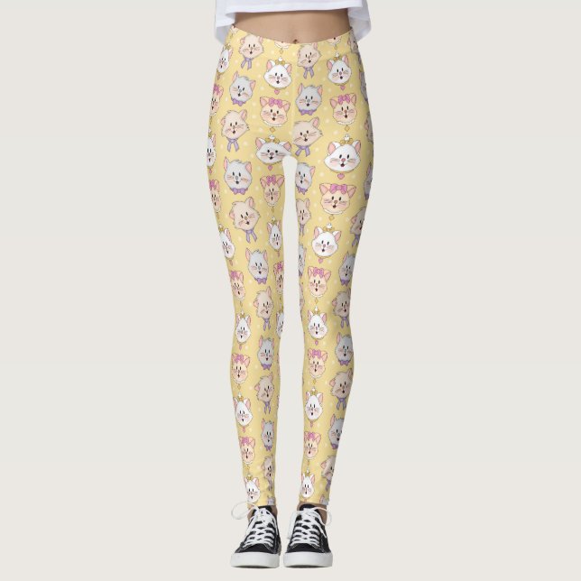 JollyKins Kittens Yellow Leggings (Front)
