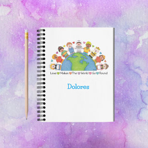 JollyKins Love Makes The World Go Round Notebook