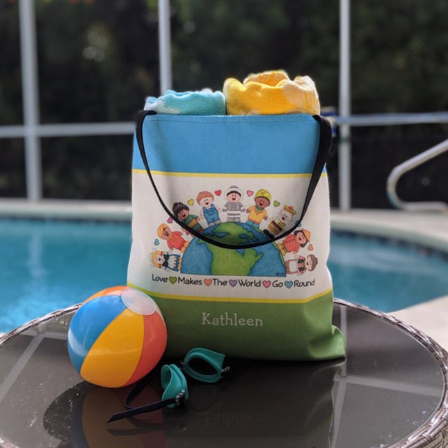 JollyKins Love Makes The World Go Round Tote Bag (Creator Uploaded)