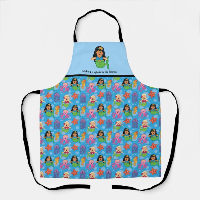 JollyKins Mermaid Blue Apron (Front)