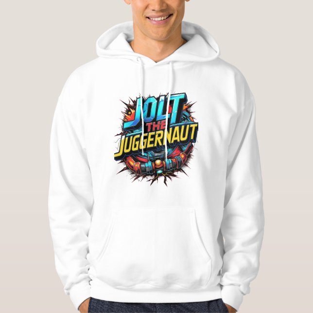 Jolt the Juggernaut T-Shirt – Power and Momentum Hoodie (Front)