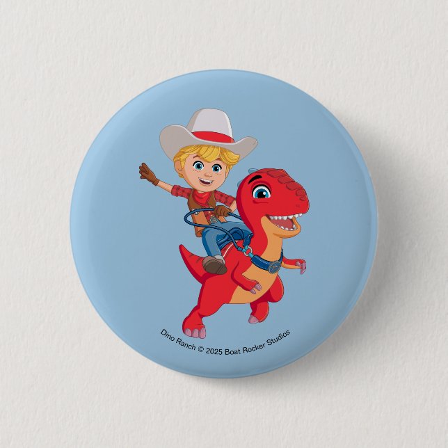 Jon and Blitz | Dino Ranch 6 Cm Round Badge (Front)