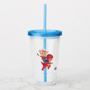 Jon and Blitz Dino Ranch Acrylic Tumbler