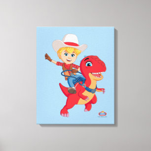 Jon and Blitz Dino Ranch Canvas Print