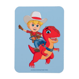Jon and Blitz   Dino Ranch Magnet