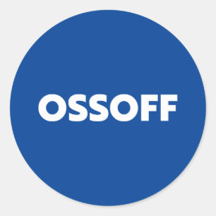 Jon Ossoff Georgia Senate runoff blue white Classic Round Sticker