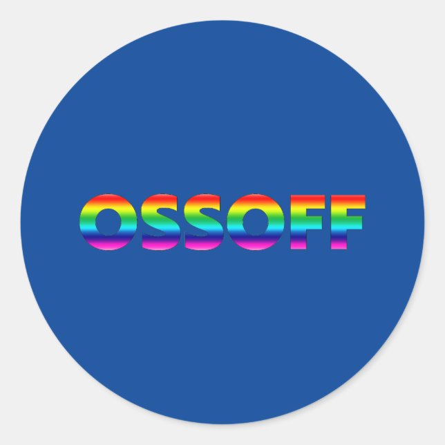 Jon Ossoff Georgia Senate runoff pride lgbt blue Classic Round Sticker (Front)