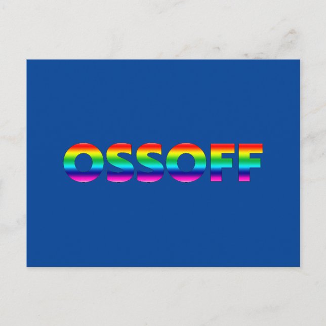Jon Ossoff Georgia Senate runoff pride lgbt blue Postcard (Front)