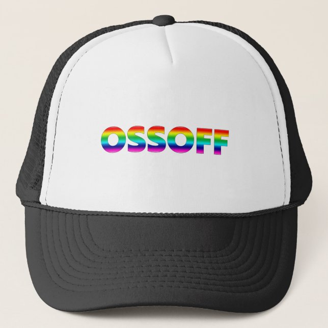 Jon Ossoff Georgia Senate runoff pride lgbtq lgbt Trucker Hat (Front)