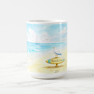 Jon Seagull - Peace & Love Coffee Mug