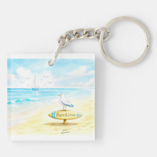 Jon Seagull - Peace & Love Key Ring