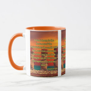 Jonah 2:6 KJV Bible Verse Pic Two-Tone Mug
