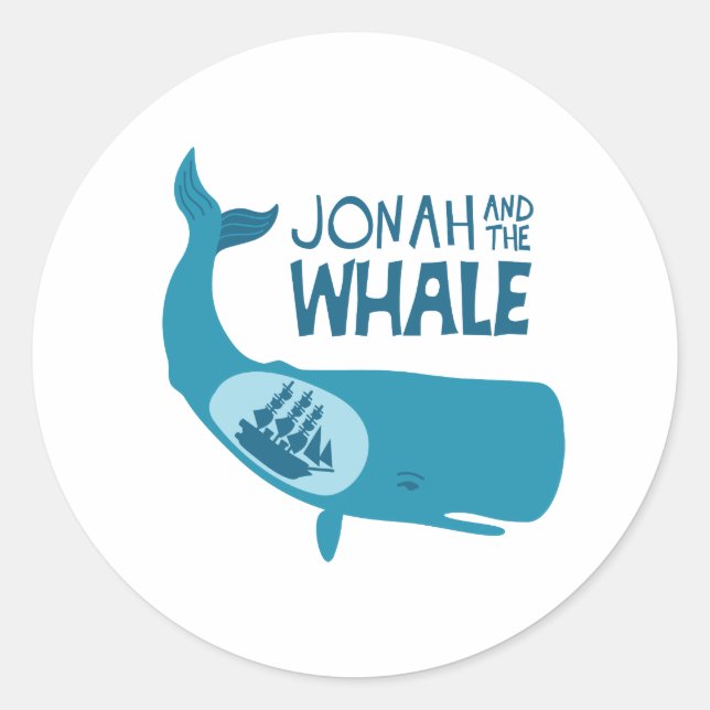 Jonah And The Whale Classic Round Sticker (Front)