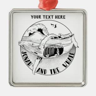 Jonah and the whale metal ornament