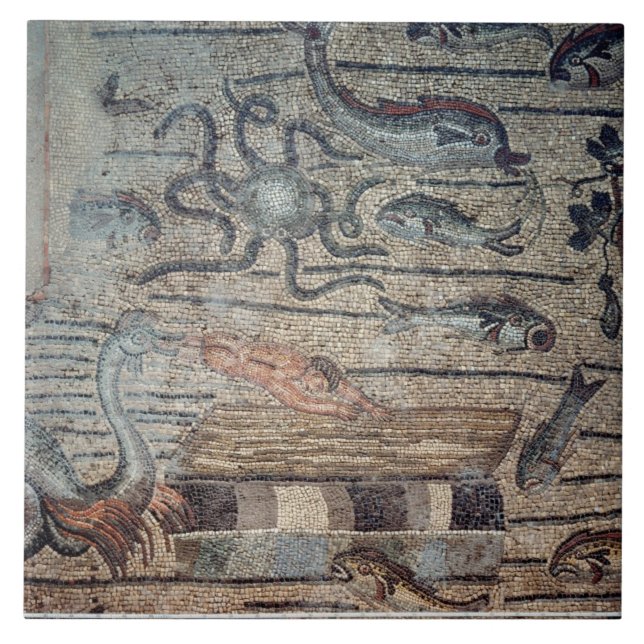 Jonah being Spat Out by the Whale, detail from a d Tile (Front)