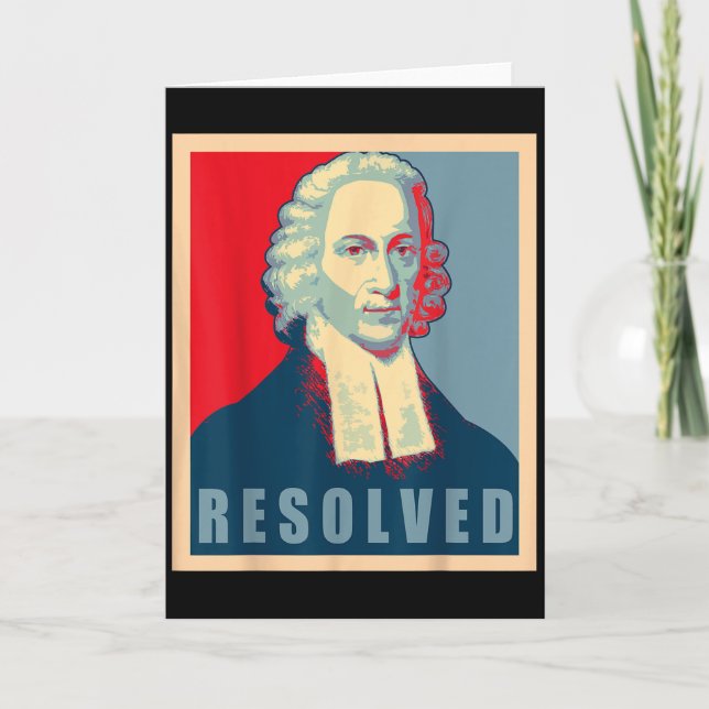 Jonathan Edwards Resolved Calvinist Reformed  Card (Front)