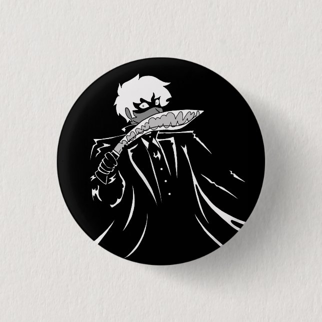 Jonathan Harker the Kukri Cryptid Button (Front)