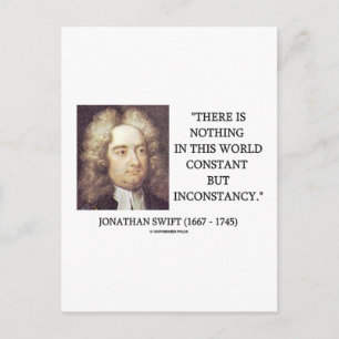 Jonathan Swift Nothing Constant But Inconstancy Postcard
