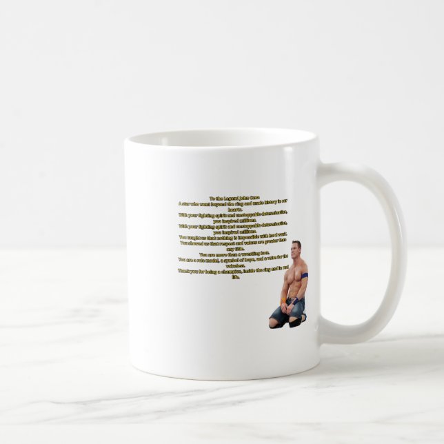 Jone Cena You Can't See Me Sticker  Coffee Mug (Right)
