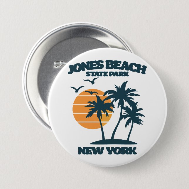 Jones Beach Long Island New York 7.5 Cm Round Badge (Front & Back)