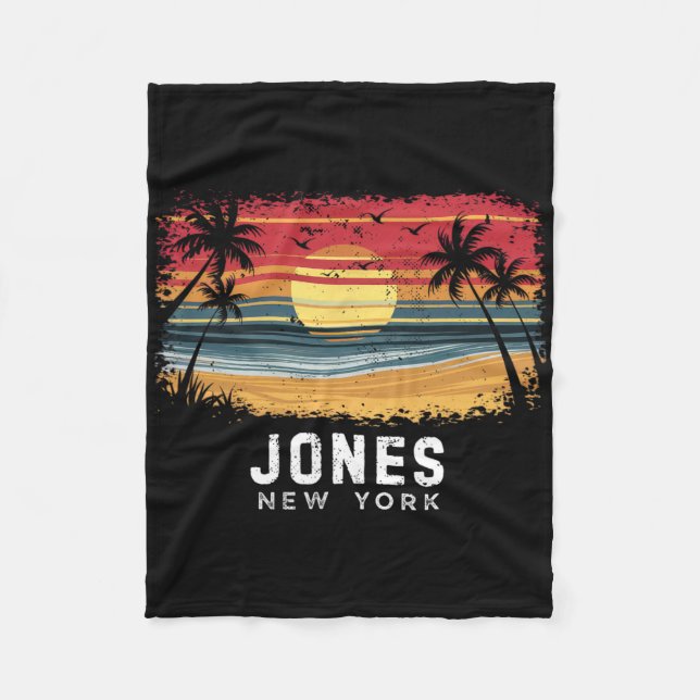 Jones Beach New York Surfboard Beach  Fleece Blanket (Front)