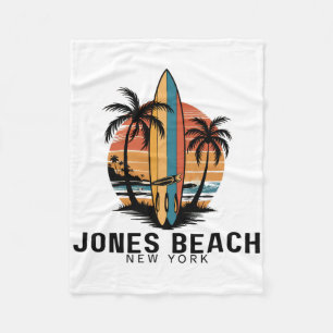 Jones Beach New York Surfing Surfer _1 Fleece Blanket