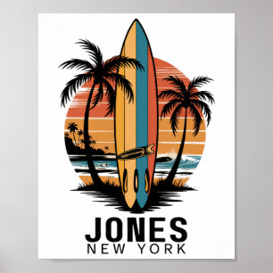 Jones Beach New York Surfing Surfer _3 Poster